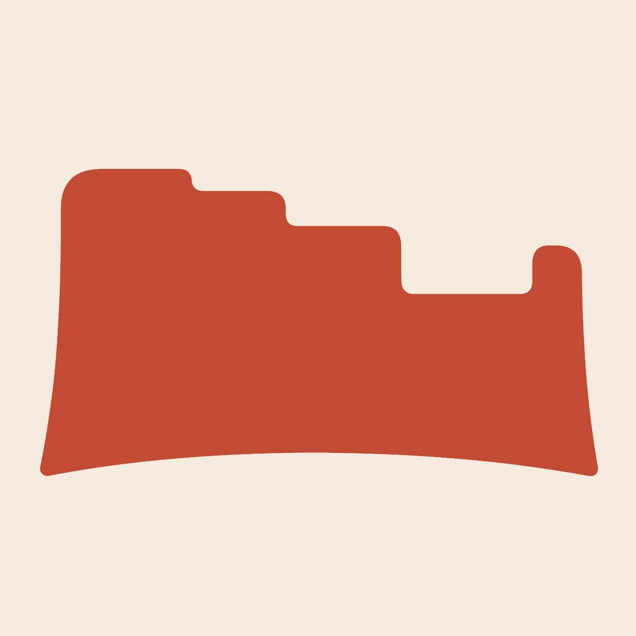 A vermilion field with progressively deeper rule removals