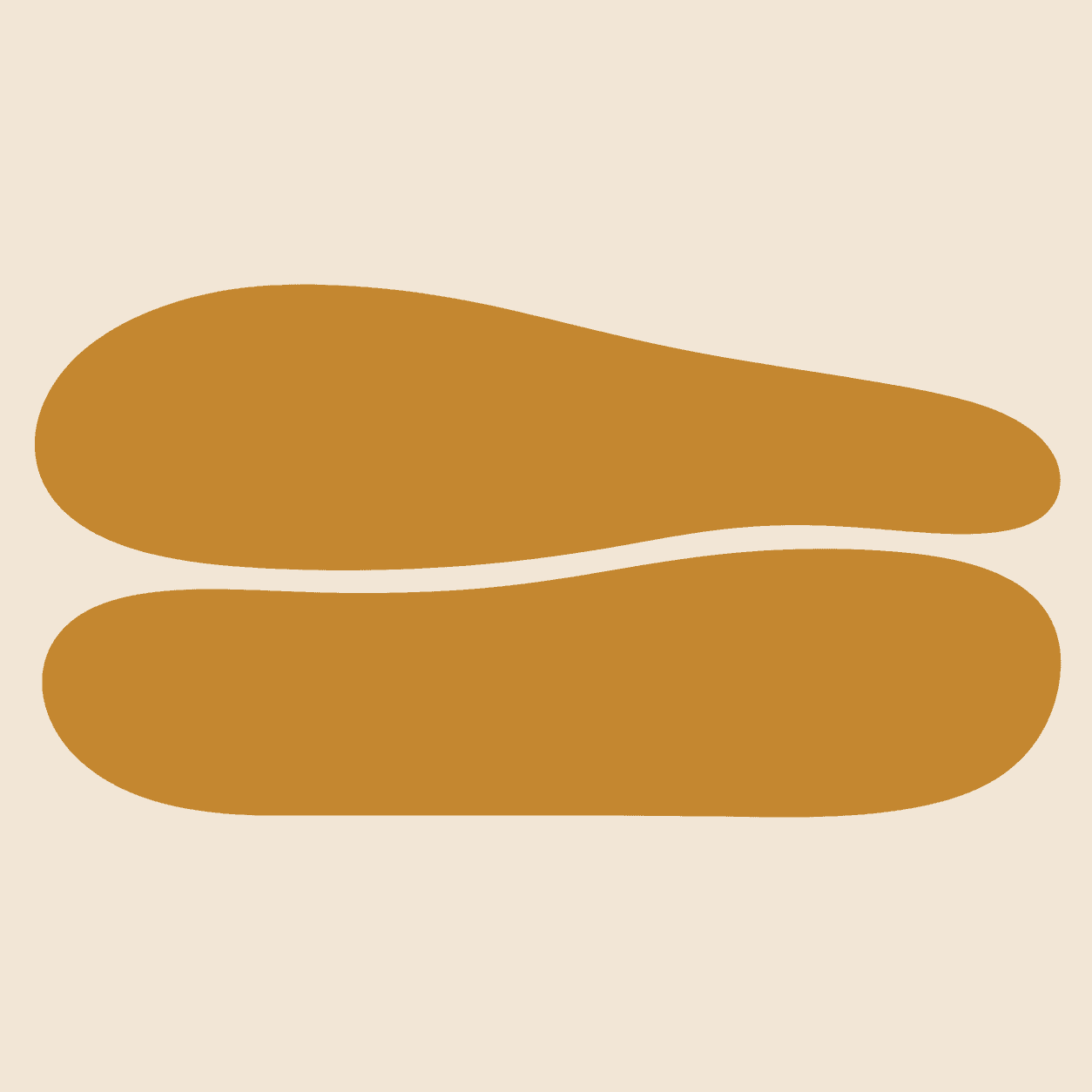 Two ochre fields separated by an unbroken ivory boundary